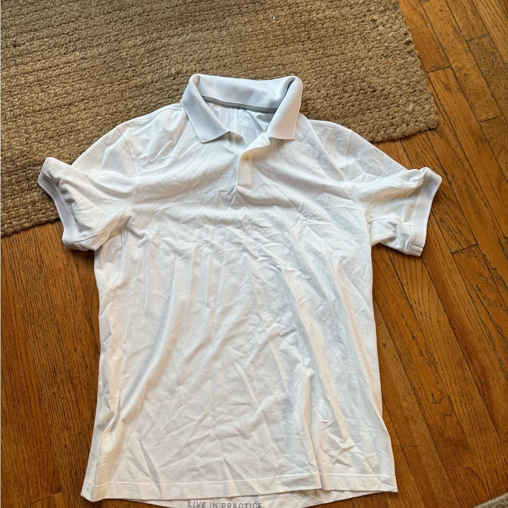 Lululemon  Men’s Cotton Pique Short-Sleeve Polo Shirt White sz: XL
